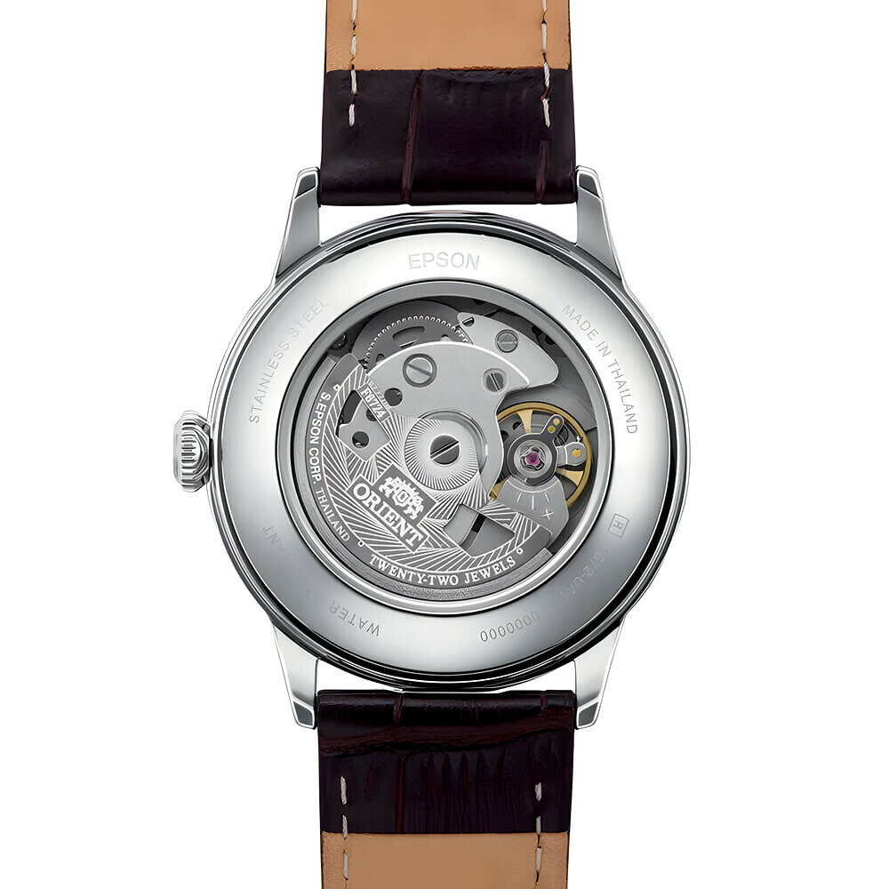 Montre automatique Orient Bambino cadran ivoire homme RA-AC0M04Y arriere