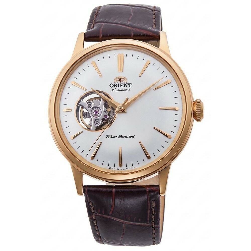 Montre automatique Orient open heart dor&eacute;e homme RA-AG0003S10B