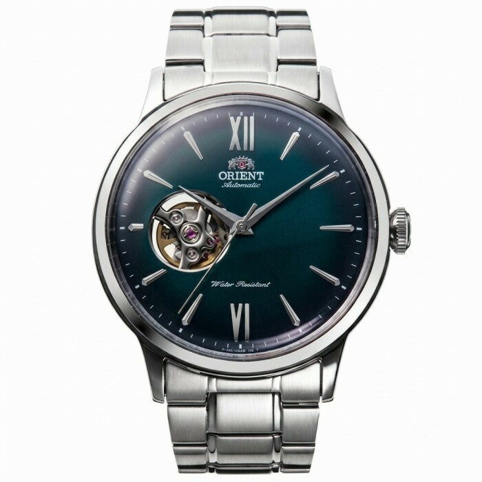 Montre automatique Orient open heart cadran vert homme RA-AG0026E