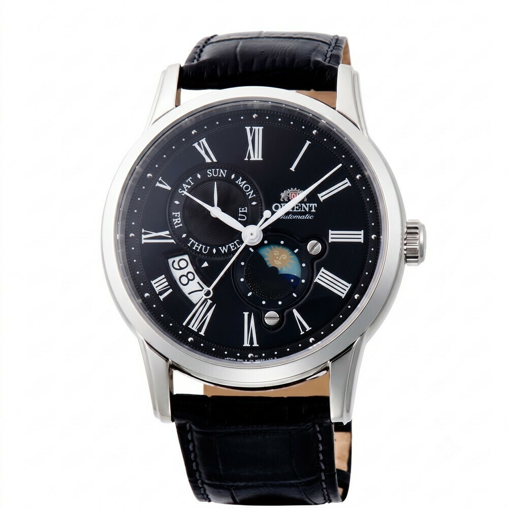 Montre automatique Orient Sun and Moon cadran noir homme RA-AK0010B