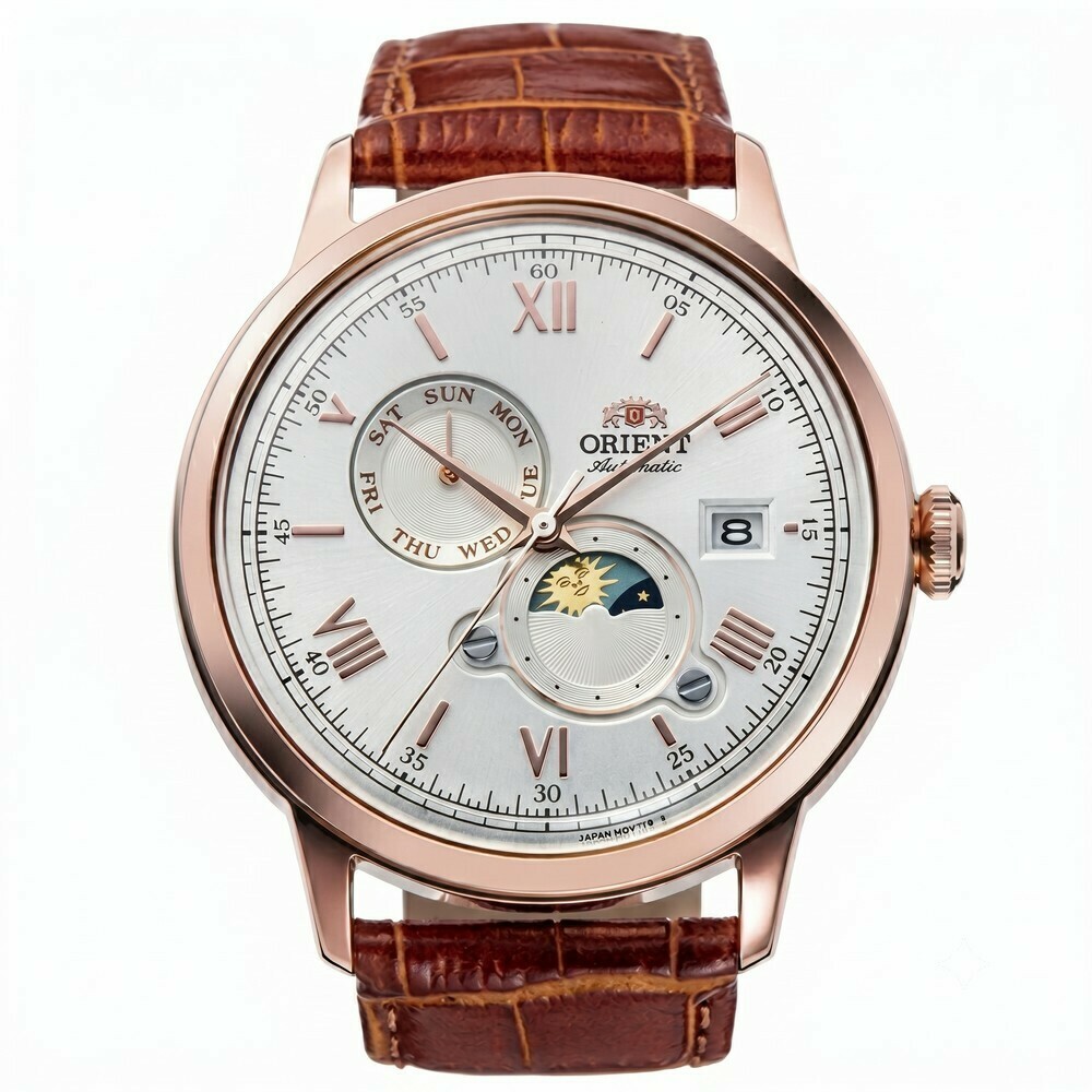 Montre automatique Orient bo&icirc;tier dor&eacute; ros&eacute; homme RA-AK0801S
