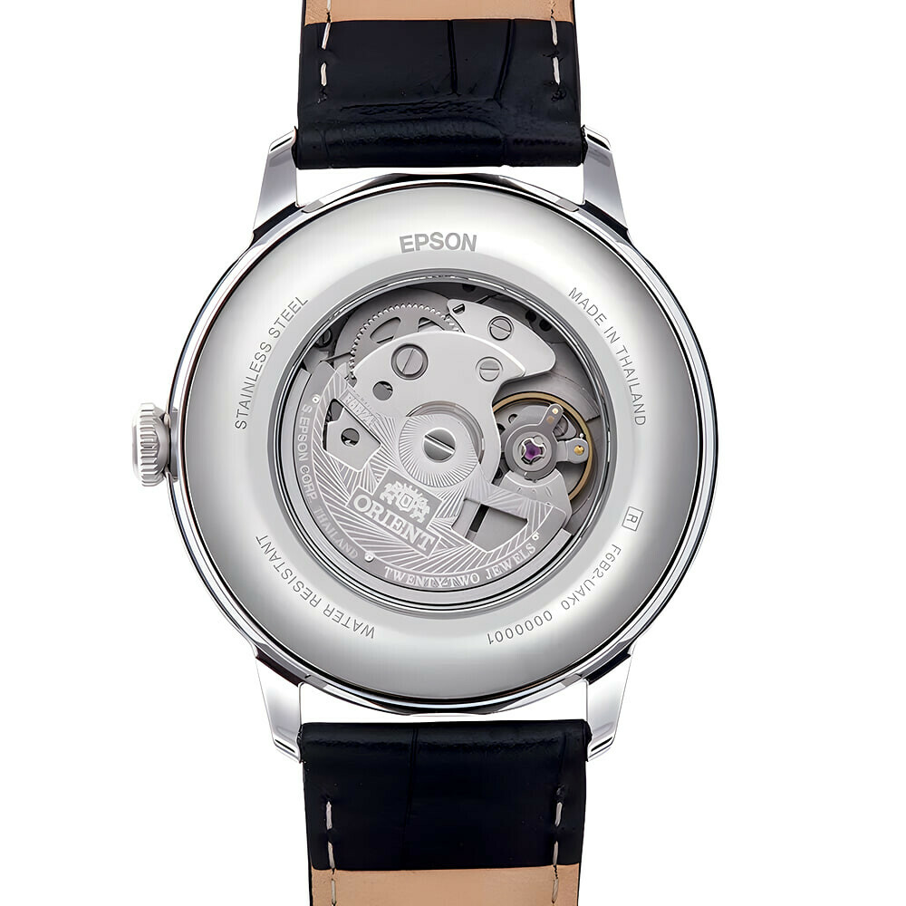 Montre automatique Orient cadran blanc homme RA-AK0802S arriere