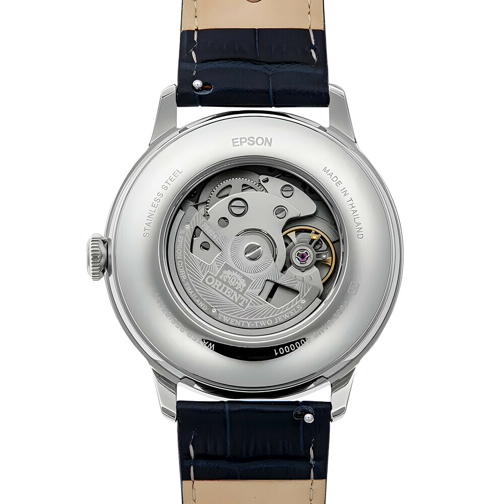 Montre automatique Orient cadran bleu homme RA-AK0806L arriere