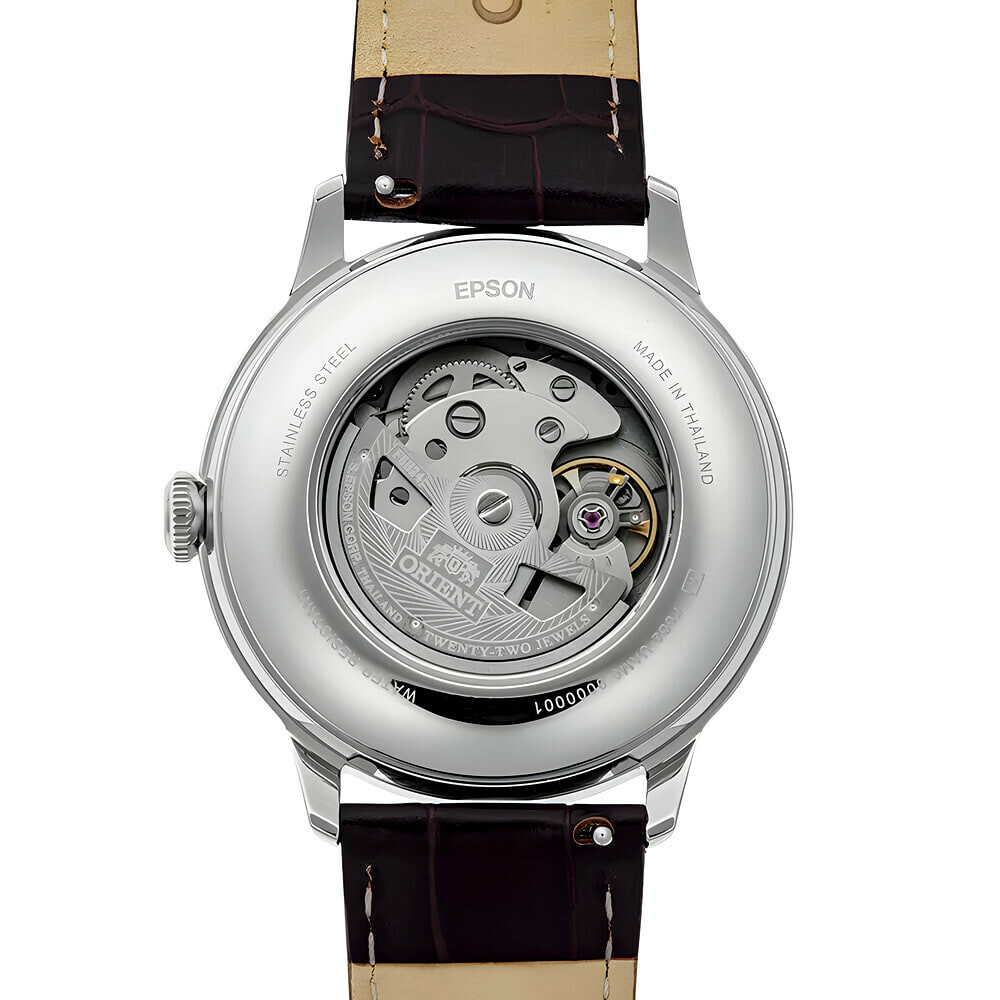 Montre automatique Orient cadran bordeaux homme RA-AK0807R arriere