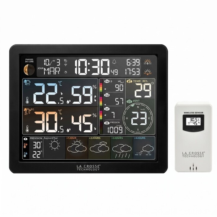 Station m&eacute;t&eacute;o La Crosse Technology WiFi couleur pr&eacute;visions &agrave; J+4