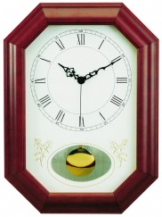Horloge murale à balancier réctangle à pans coupés