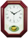 Horloge murale &agrave; balancier r&eacute;ctangle &agrave; pans coup&eacute;s