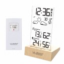 Station m&eacute;t&eacute;o radio-pilot&eacute;e La crosse Technology en bois et plexiglas