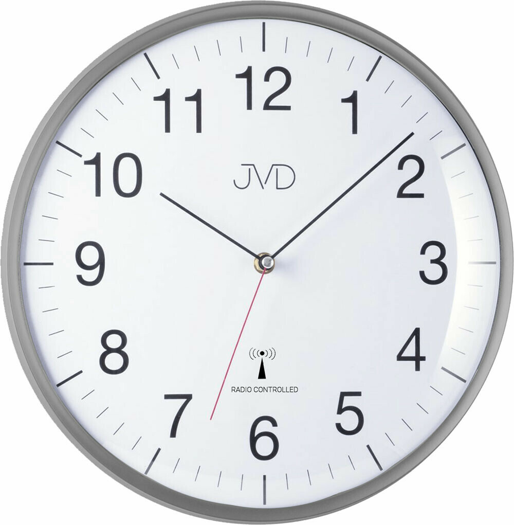 Horloge murale radio-pilot&eacute;e grise