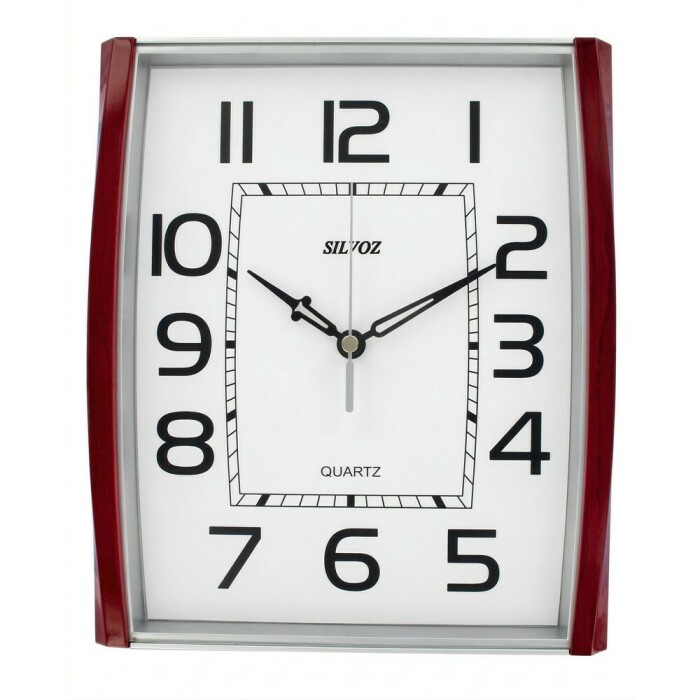 Pendule murale silencieuse rectangulaire rouge