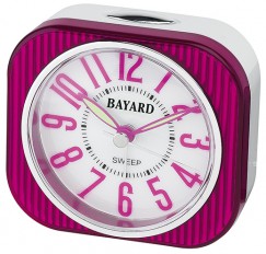 Petit réveil carré silencieux rose fuschia