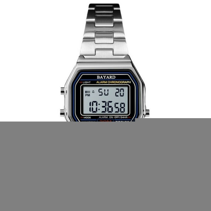 Montre digitale argent&eacute;e avec alarme Bayard