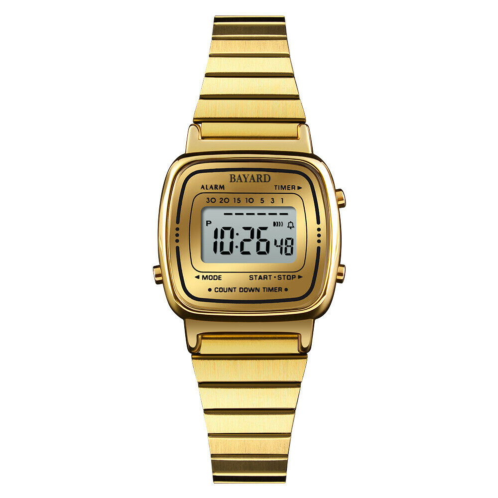Montre digitale dor&eacute;e avec alarme Bayard