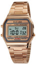 Montre digitale rose avec jour et date