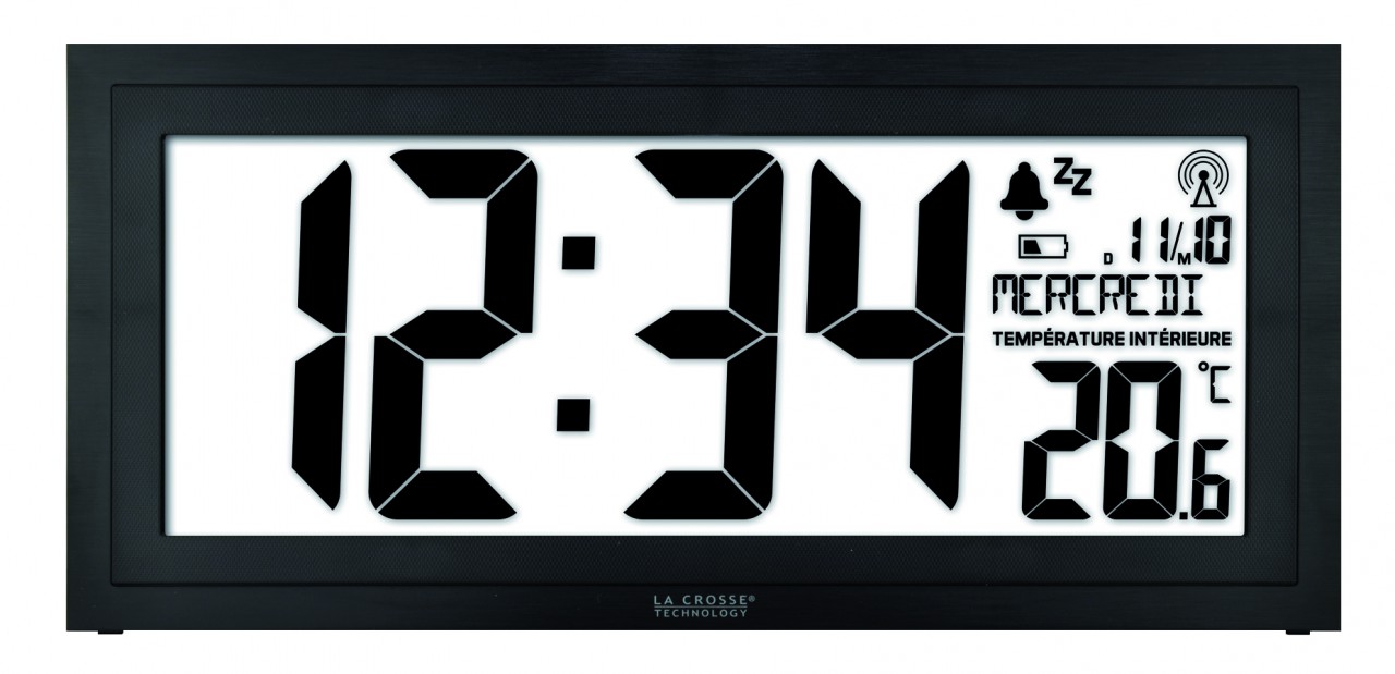 XXL Grande Led Numérique Horloge Murale avec Date Température Horloge Alarme 