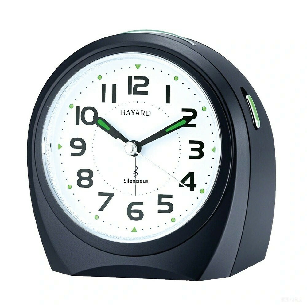 R&eacute;veil silencieux Bayard noir ergonomique avec sonnerie m&eacute;lodie