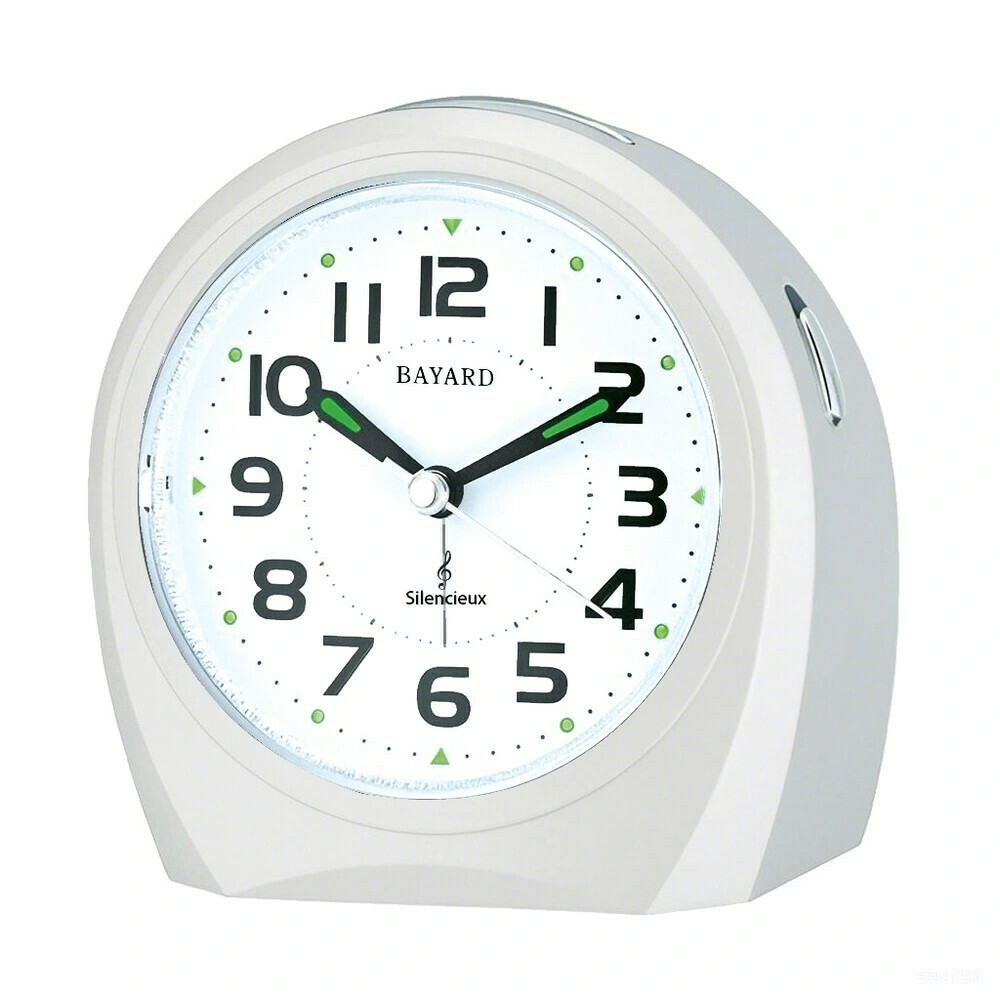R&eacute;veil silencieux Bayard blanc ergonomique avec sonnerie m&eacute;lodie