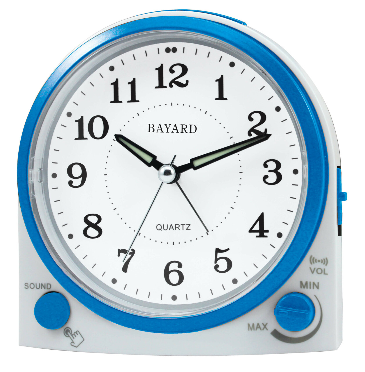 R&eacute;veil matin silencieux Bayard bleu volume r&eacute;glable