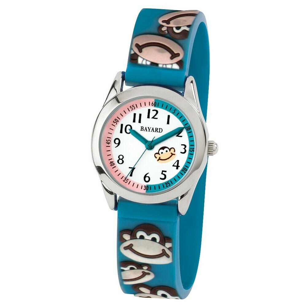 Montre bleue pour enfant singes Bayard