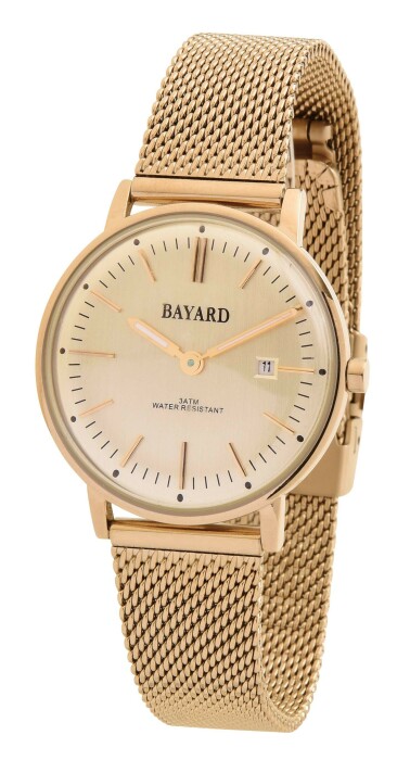 Montre dor&eacute;e en m&eacute;tal Bayard pour femme affichage date