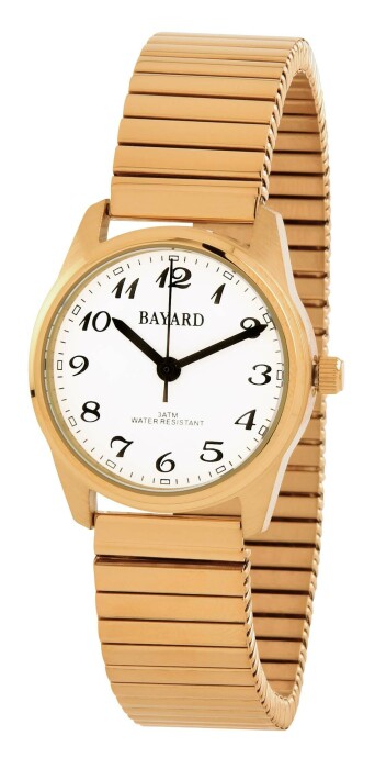 Montre pour dame en acier doré lisible