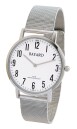 Montre plate en acier pour homme cadran blanc