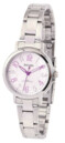 Montre argent&eacute;e chiffres violets pour femme