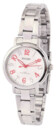 Montre argent&eacute;e chiffres rouges pour femme