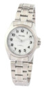 Montre ronde en acier pour femme cadran blanc