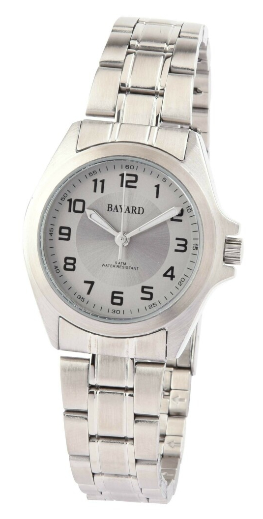 Montre ronde en acier pour femme cadran gris