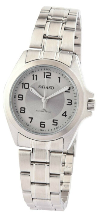 Montre ronde en acier pour femme cadran gris