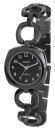 Montre Bayard noire en m&eacute;tal ajour&eacute; pour femme cadran noir
