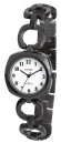 Montre Bayard noire en m&eacute;tal ajour&eacute; pour femme