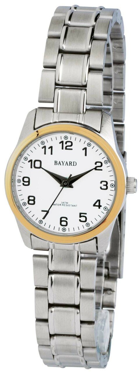 Montre &agrave; quartz argent&eacute;e pour femme cadran blanc