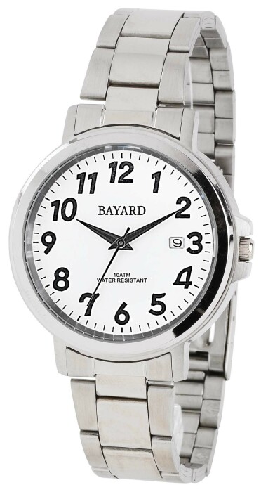 Montre pour homme cadran blanc avec date boitier argenté