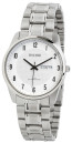 Montre homme bracelet m&eacute;tal cadran blanc avec date Bayard