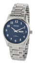 Montre homme bracelet m&eacute;tal cadran bleu avec date Bayard