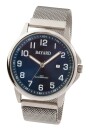 Montre &agrave; quartz ronde pour femme cadran bleu bracelet aimant&eacute;