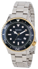Montre à quartz pour homme avec date bracelet acier lunette tournante