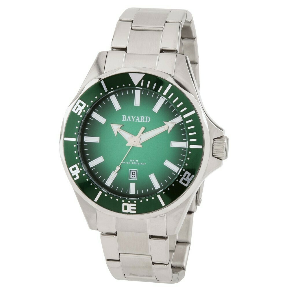 Montre Bayard sportswear en acier cadran vert avec date