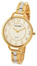 Montre Bayard dor&eacute;e-argent&eacute;e large pour femme
