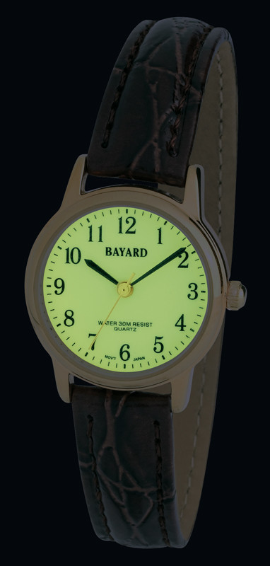 Montre &agrave; quartz Bayard dor&eacute;e pour femme cadran lumineux obscurit&eacute;