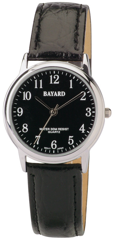 Montre &agrave; quartz ronde Bayard pour homme cadran noire