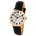 Montre pour dame boitier acier bracelet lisse noir fa&ccedil;on cuir Bayard
