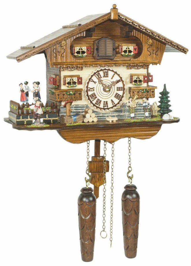 Horloge coucou &agrave; piles sc&egrave;ne de danse avec musiciens