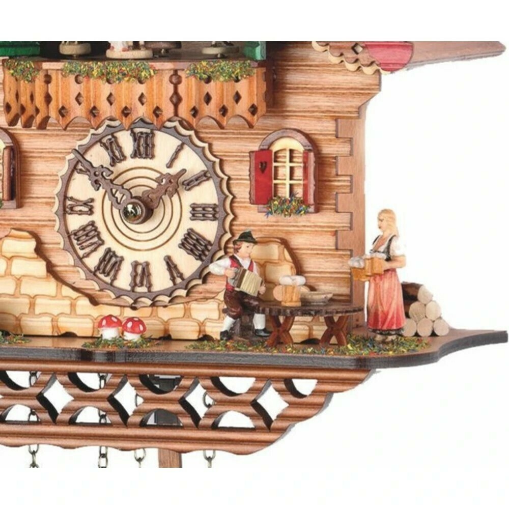 Horloge coucou chalet musical brasserie Trenkle d&eacute;tails