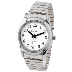 Montre parlante bracelet métal argenté
