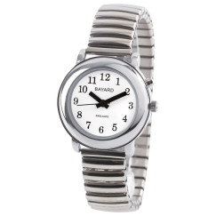 Montre parlante en métal argenté petit modèle