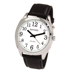 Montre parlante boitier métal bracelet noir