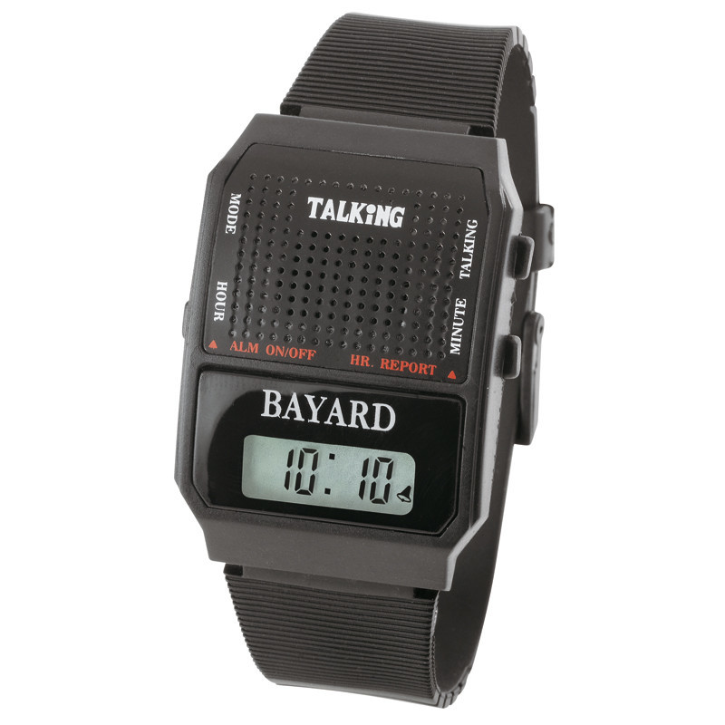Montre parlante noire haut parleur